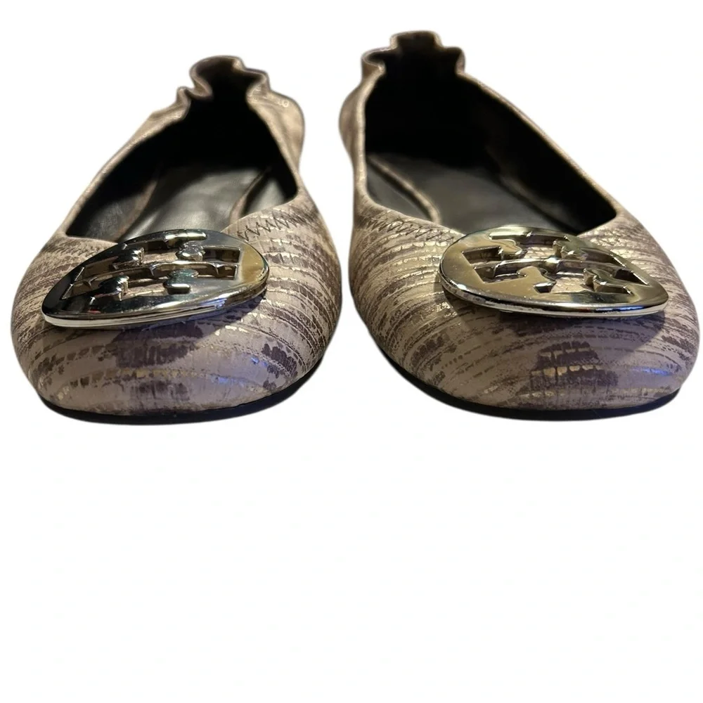 Tory Burch Women's Cream Patterned Flats